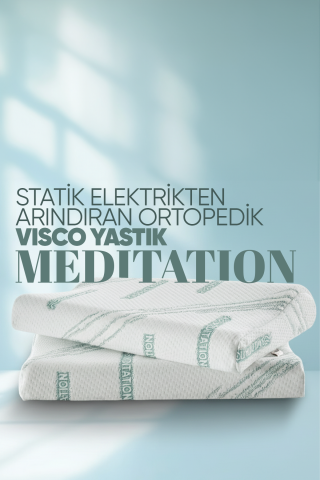 Visko Meditation ( Stres Azaltan ) Tek Taraflı Boyun Destek Yastığı Boyun Düzleşmesi İçin Lüx Yastık