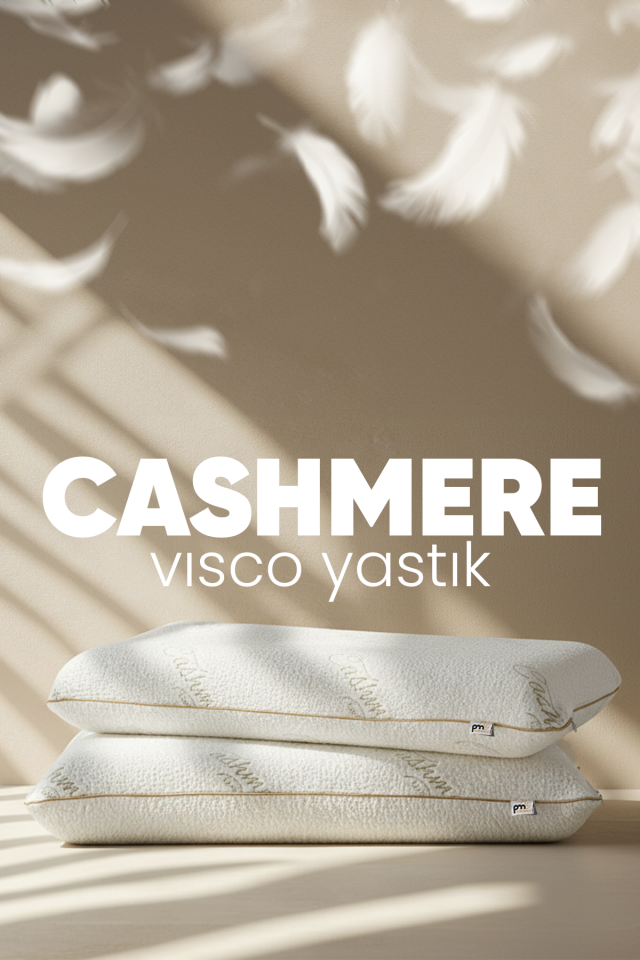 Özel Kaşmir Yastık - Büyük Boy CASHMERE Uyku Yastığı - Cashmere Kumaş [ Ortopedik ] Visco Yastık