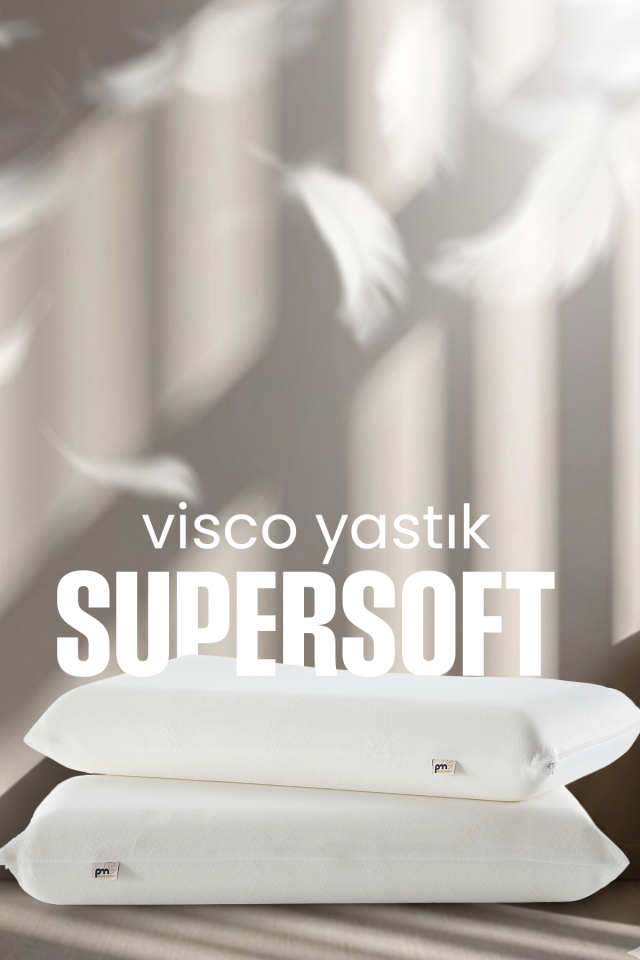 Büyük Boy Visco Yastık - Ortopedik Yastık - Hava Alabilir Kumaş - [ Süper Soft ] Uzun Visco Yastık