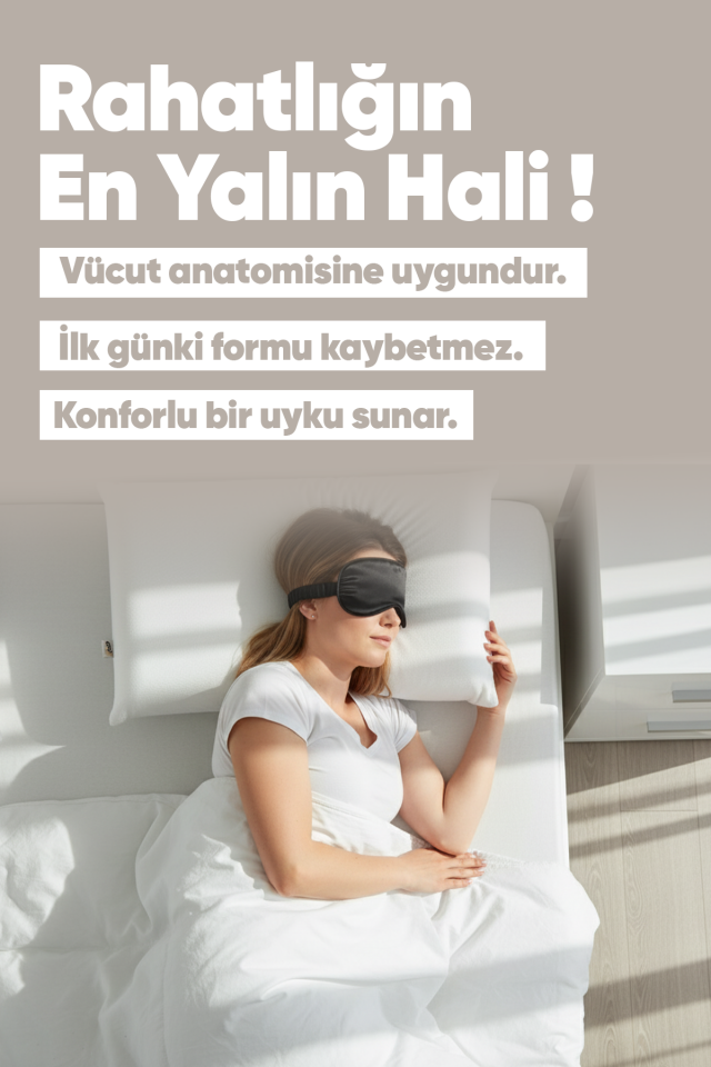 Pillow Market Ortopedik Büyük Boy Super Soft Visko Yastık - Hava Alabilir Uzun Yastık