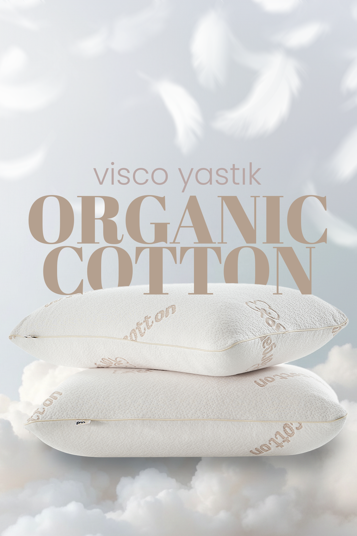 Organik Koton Ortopedik Visko Yastık - %100 Doğal Pamuk Kumaş - Konforlu Nem Kontorllü Akıllı Yastık