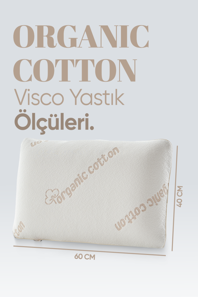 Pillow Market Organik Koton Ortopedik Visko Yastık - %100 Doğal Pamuk Kumaş
