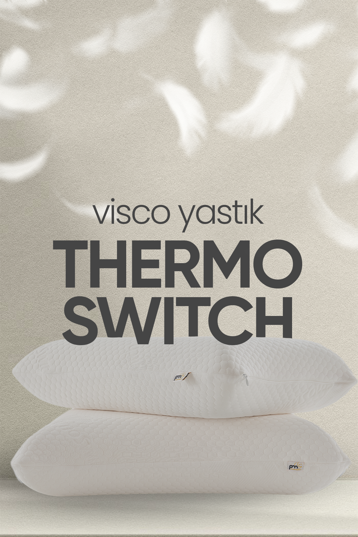 Akıllı Isı Hafızalı Tombul Visko Yastık - TERMOSWITCH Ortopedik Termal Isı Dengeleyici Lüx Yastık