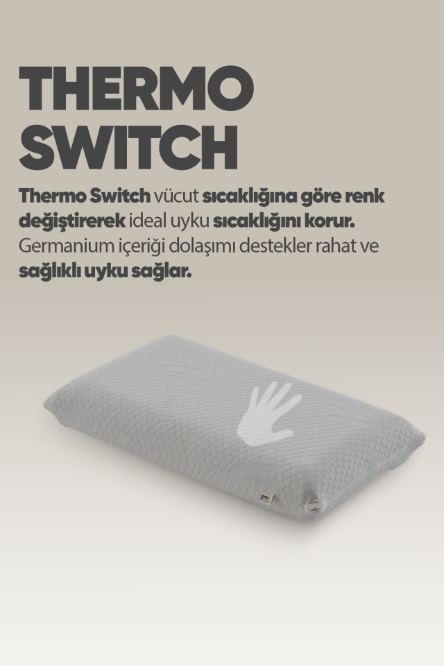 Pillow Market Thermo Switch Isı Dengeleyici Ortopedik Düz Uzun Boy Visco Yastık