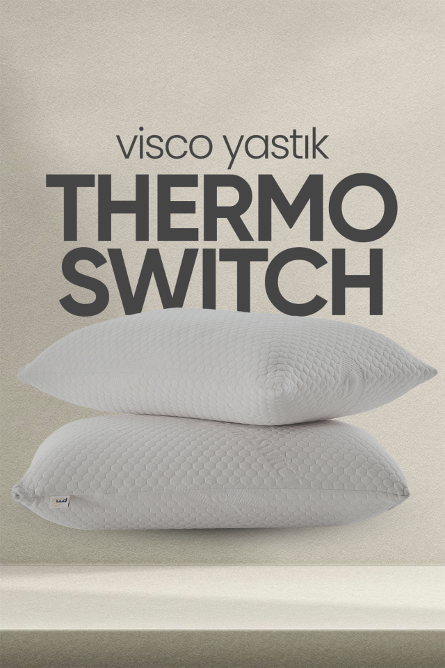 Akıllı Isı Hafızalı Tombul Visko Yastık - TERMOSWITCH Ortopedik Termal Isı Dengeleyici Lüx Yastık