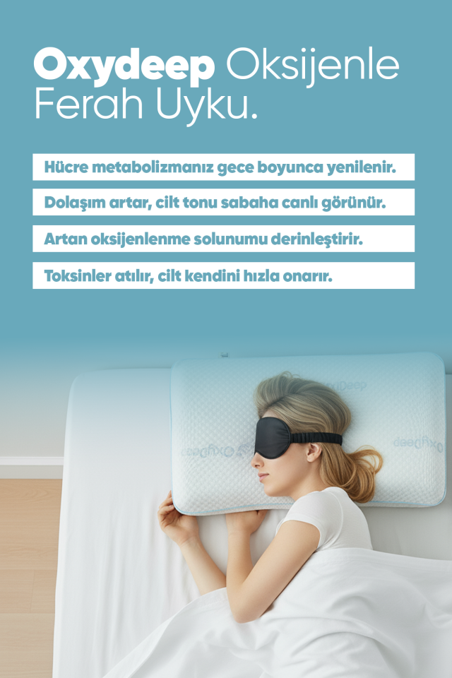 Pillow Market OxyDeep Oksijen Teknolojili Ortopedik Visco Yastık - Yorgunluk Önleyici