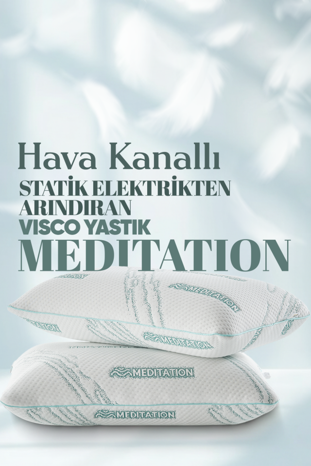 Pillow Market Meditation Antistatik Ortopedik Visco Yastık - Hava Kanallı ve Boyun Destekli