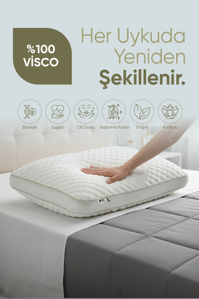 Pillow Market Collagen Anti-Aging Visco Yastık - Kırışıklık Önleyici ve Hava Kanallı Ortopedik