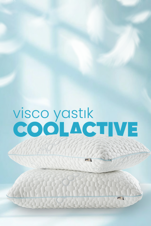 Akıllı Soğuk  COOL ACTIVE Kumaş - Tombul Visko Yastık - Terleme Ve Isı Önleyici Ortopedik Yastık(HAVA KANALLI)