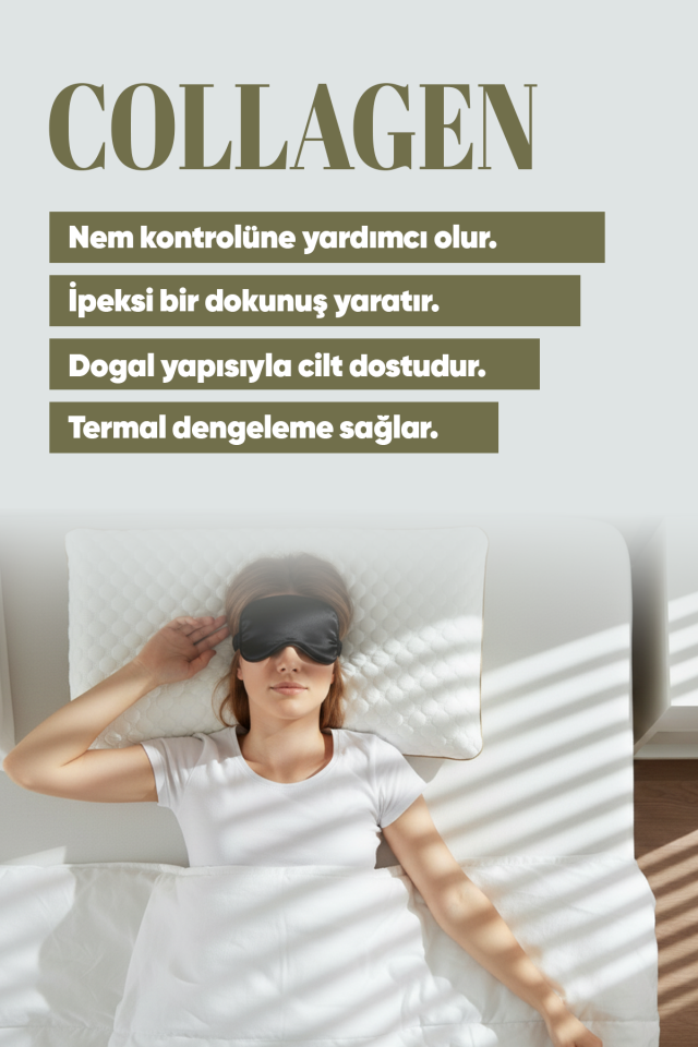 Pillow Market Kırışıklık Önleyici Kolajen Visco Yastık - Hava Kanallı Ortopedik Destek (68x39)