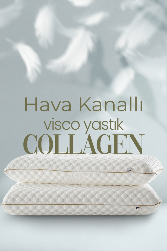 Pillow Market Kırışıklık Önleyici Kolajen Visco Yastık - Hava Kanallı Ortopedik Destek (68x39)