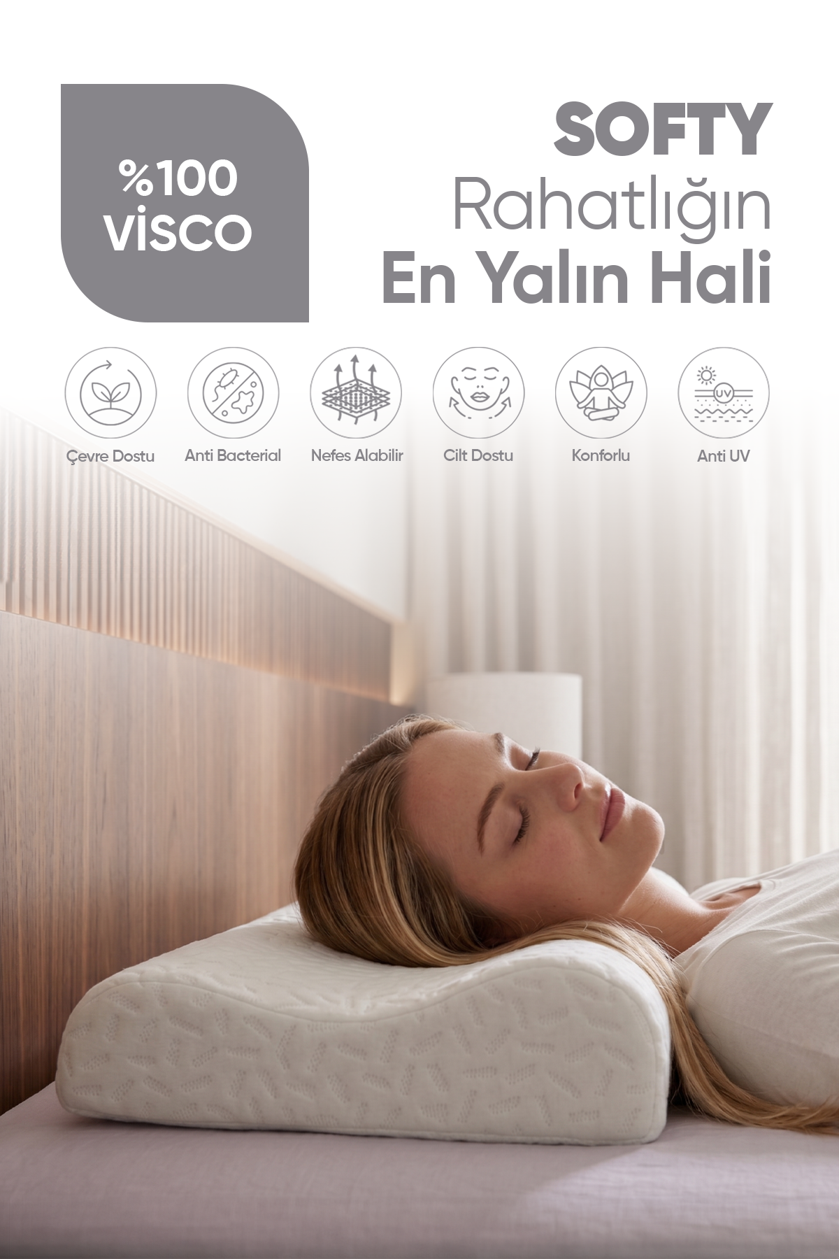 Pillow Market Softy Ortopedik Visko Boyun Destekli Yastık